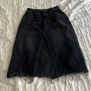 Old Navy Black Denim Midi Skirt
